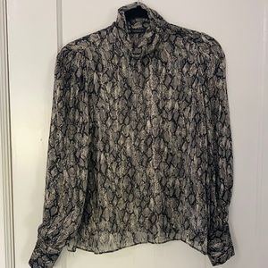 Zara Smocked Neck Blouse